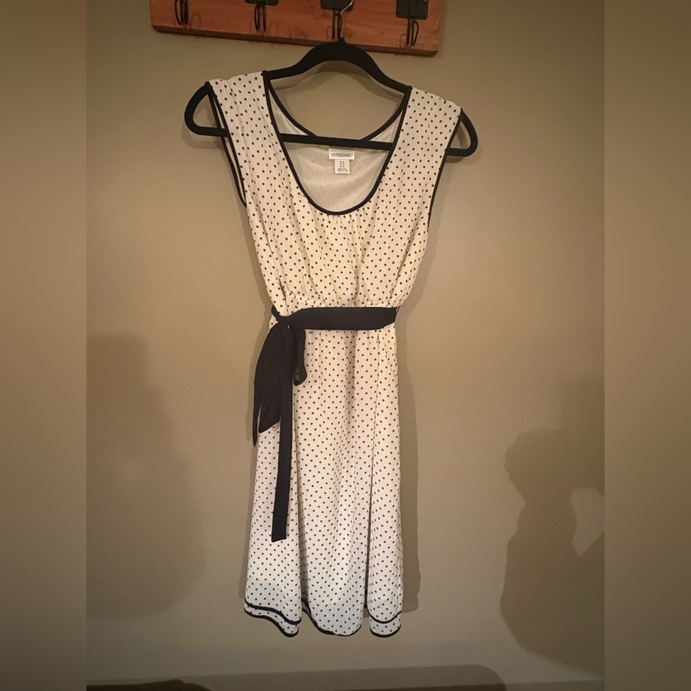 Motherhood Maternity Polka Dot Dress Size M Black White Sleeveless